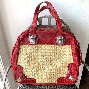 Jamin Peuch Shoulder Bag Wicker Candy Apple Red